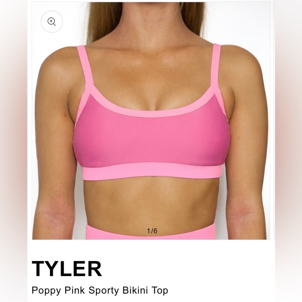 “Tyler” Poppy Pink Bikini Top